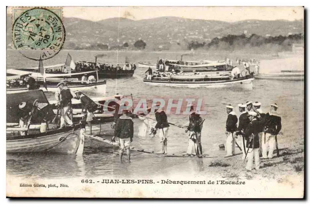 Juan-les-Pins — Landung der Flotte — Edition Gilatta, Foto., Nice, Nr. 662 - Vorderseite