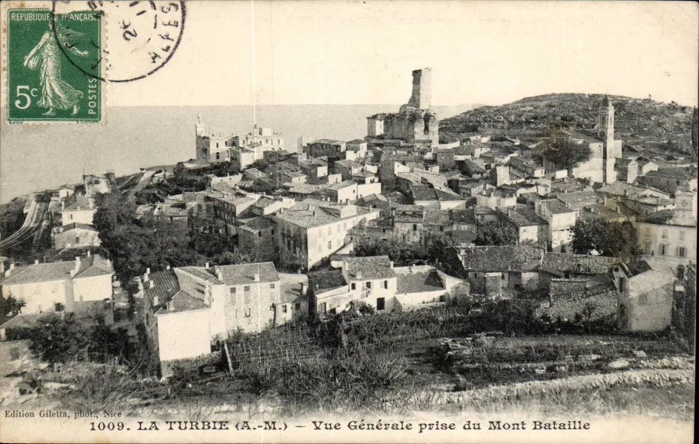 La Turbie (A.-M.) — Allgemeiner Blick vom Mont Bataille — Edition Giletta, Foto. Nice, Nr. 1009 - Vorderseite