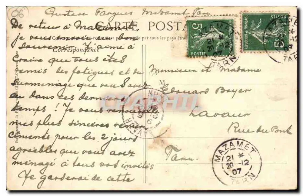 La Colle-sur-Loup (Alp.-Mar.) — Vista geral — A 18 km de Nice — Edição Gibellat, n° 1115 - Verso