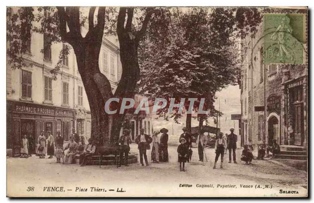 Vence — Praça Thiers — Edição Cognoli, Papetier, Vence (A.M.) - Frente