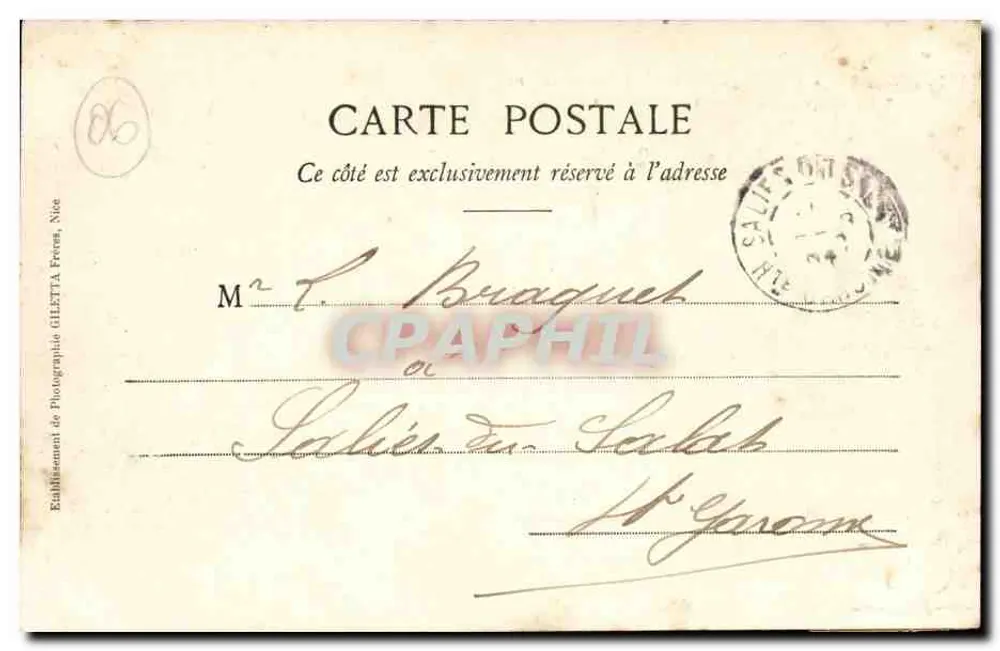 Tourettes de Levens — Alpes-Maritimes — Edição Artística n°1159 - Verso