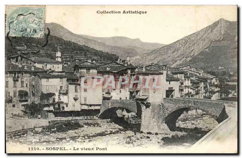 Sospel - O velho Ponte — Coleção Artística — Édition Gilettà, n°1210 - Frente