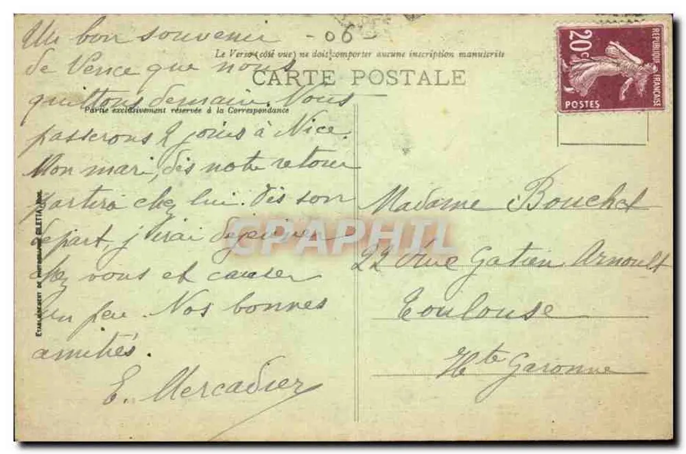 Vence (A.-M.) — Hotel e Parque da Conque — Edit. Raynard, Vence - Verso