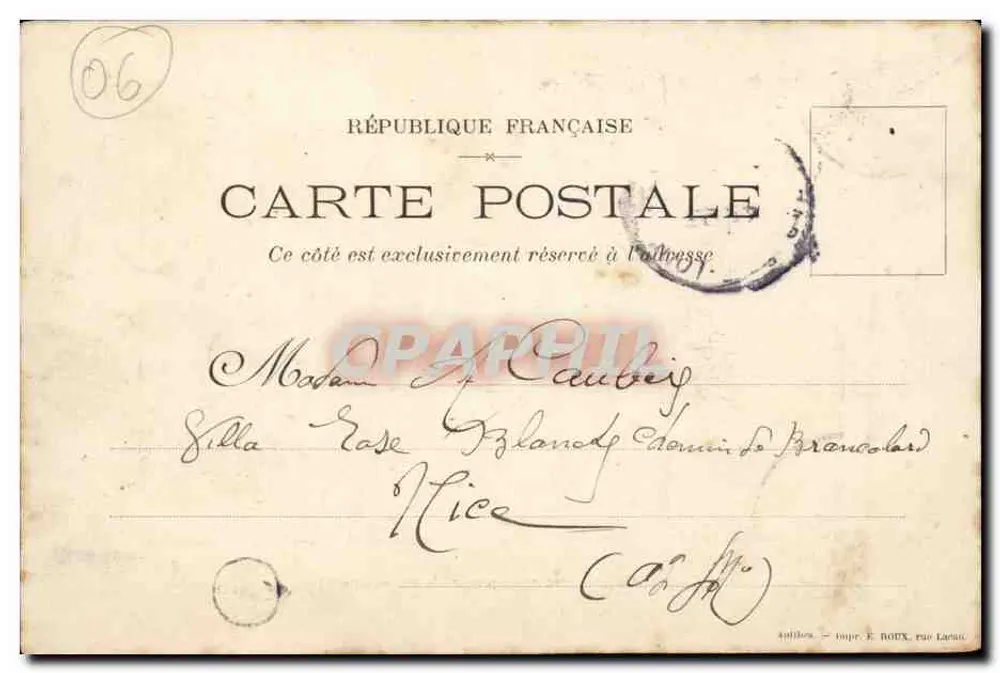 Petit-Montmartre de Roquefort — Igreja e rua — editor impr. F. Roux, rua Lavaux - Verso