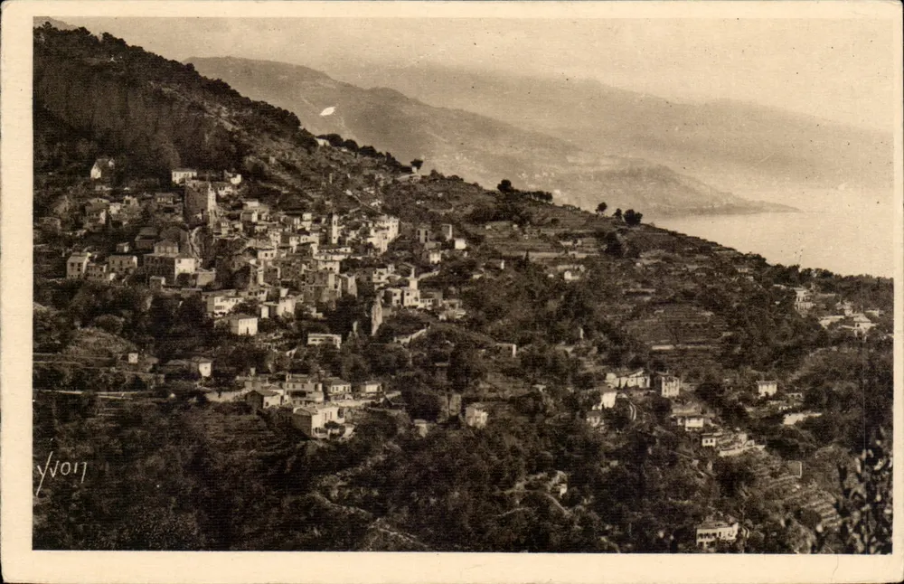 Roquebrune-Cap-Martin — Ansicht des Dorfes von der Grande Corniche — Les Éditions d'Art Yvon, Paris - Vorderseite