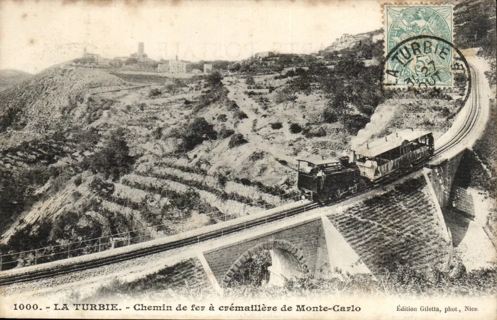 La Turbie — Schienenbahn von Monte-Carlo — Giletta-Ausgabe, Foto Nice - Vorderseite