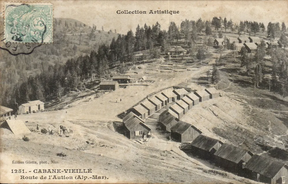 Cabane-Vieille — Estrada de l'Aution (Alpes-Maritimes) — Edição Giletta, fot., Nice, n° 1251 - Frente