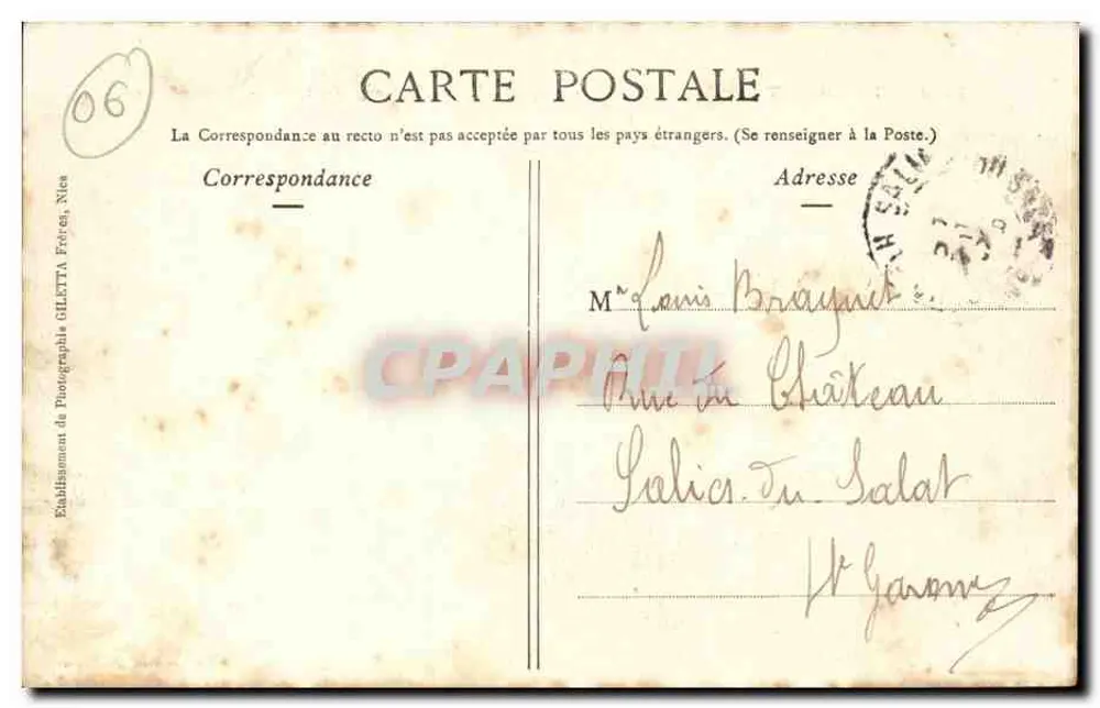 TOURETTE-sur-LOUP (Alp.-Mar.) — Ansicht des Dorfes und der Wasserräder — Künstlerische Sammlung n°1113 - Rückseite
