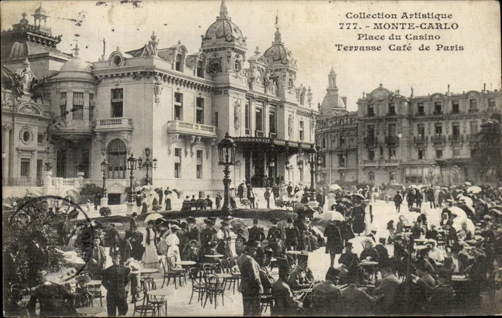 Casino-Platz - Monte-Carlo — Künstlerische Sammlung 777 - Terrasse des Café de Paris - Vorderseite