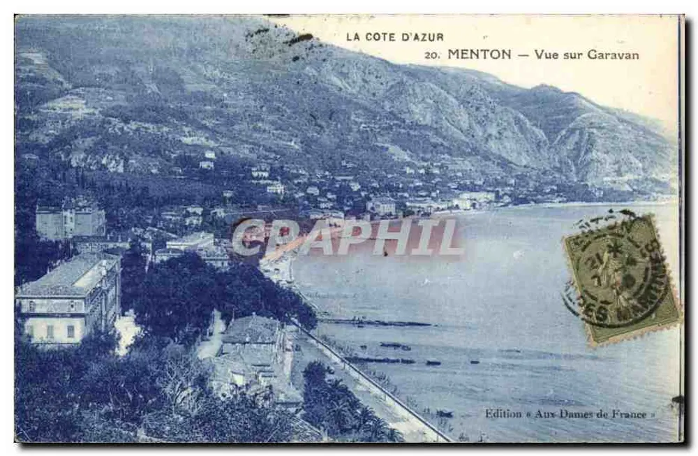 Menton — Vue sur Garavan — Édition « Aux Dames de France » - Frente