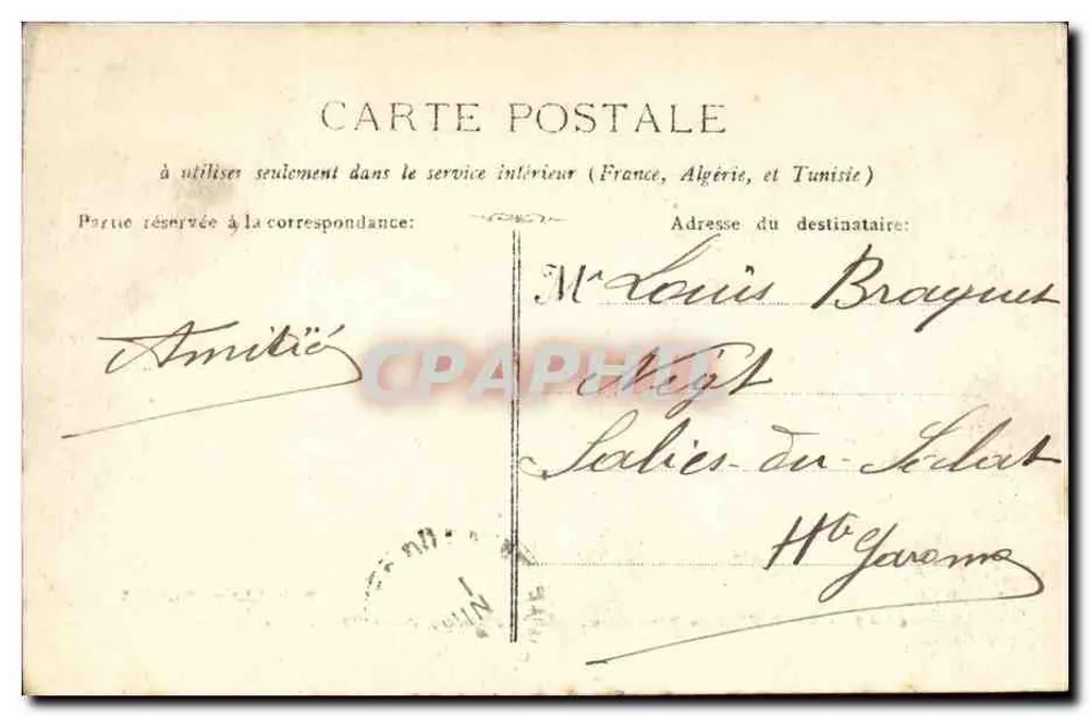 Menton - Allgemeine Ansicht (von der Pont St-Louis) - Edition G.J. Phot. N°4068, Serie B - Rückseite