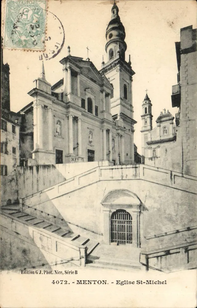 Menton - Igreja de São Miguel — Edição G.J. Fotografia Nice, Série B, n° 4072 - Frente