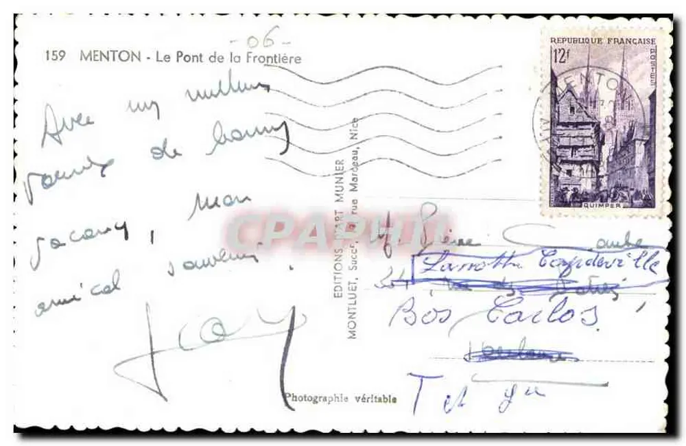 मेंटॉन - फ्रंटियर के पुल — मॉंटलूएल एडिशन, संख्या 159 - पीछे