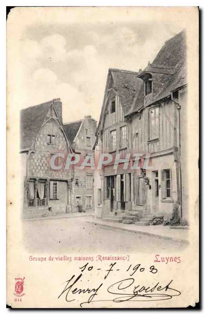 Grupo de velhas casas (Renascimento) — Luynes — Henry Cruiset, n°811 - Frente
