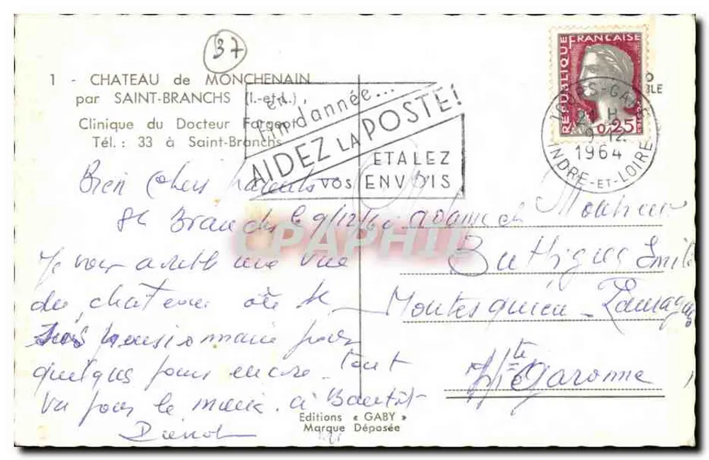 Castelo de Monchenain — Saint-Branchs — Edições Gaby - Verso