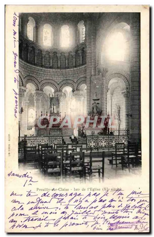 Preuilly-sur-Claise - Interior da Igreja (século XI) — editor U.E. TIRON - BEUVY - Frente