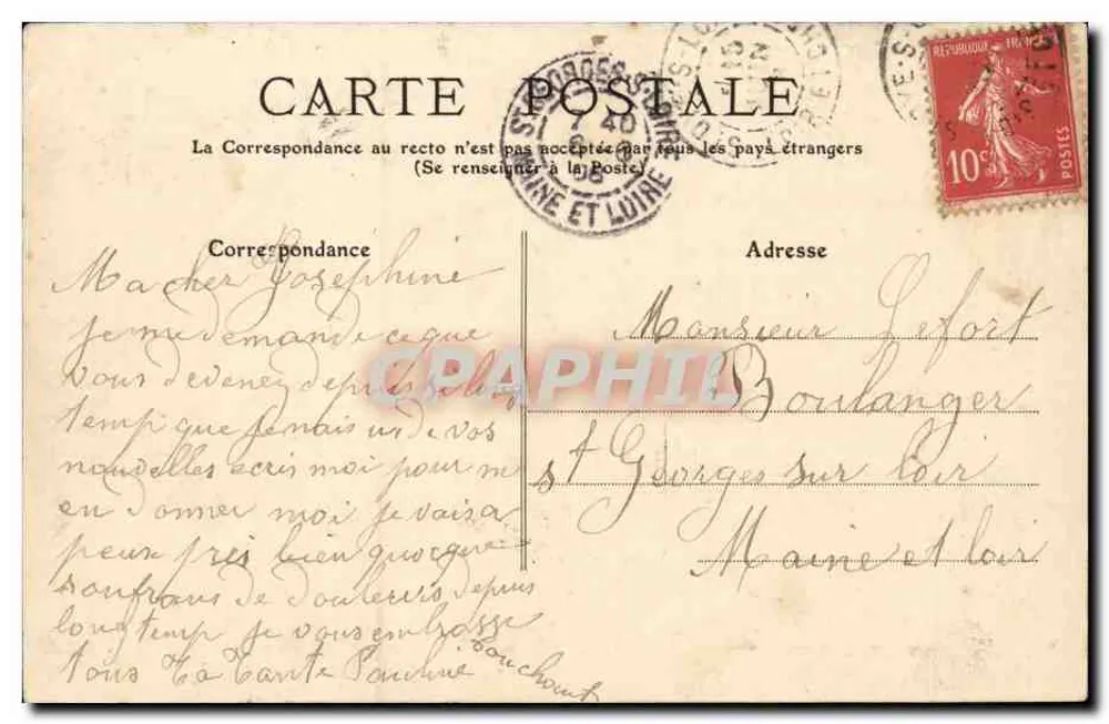 Tours — Grupo Escolar Mirabeau — I.L. editor, n° 190 - Verso