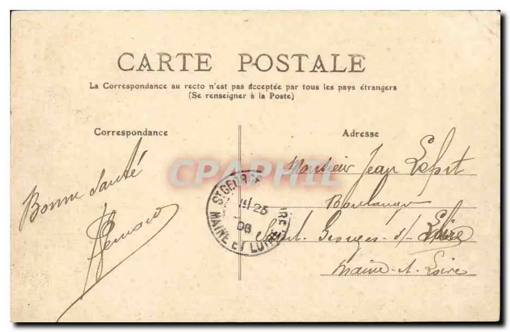 Tours - O Hotel de Ville — Bilhete postal antigo n°54, editada por I.L. - Verso