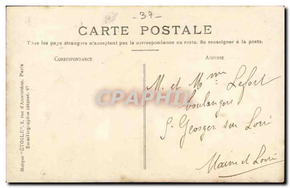 Tours — La Tour Charlemagne und die Basilique St Martin — Verlag Etoile, Paris - Rückseite