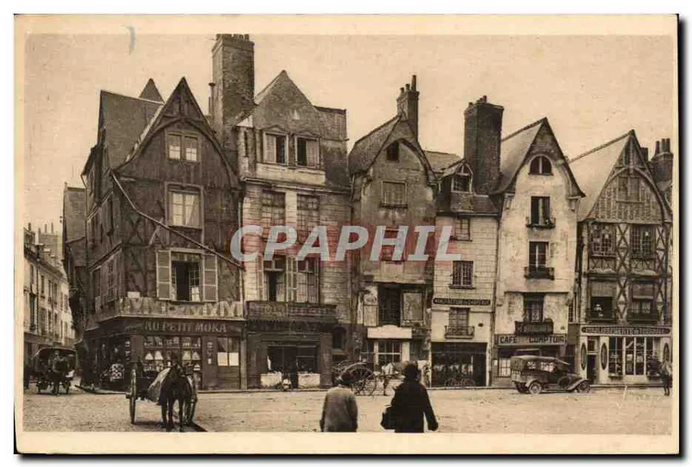 Tours - Place Plumeran - Velhas Casas — Editor La Douce France, n°9 - Frente