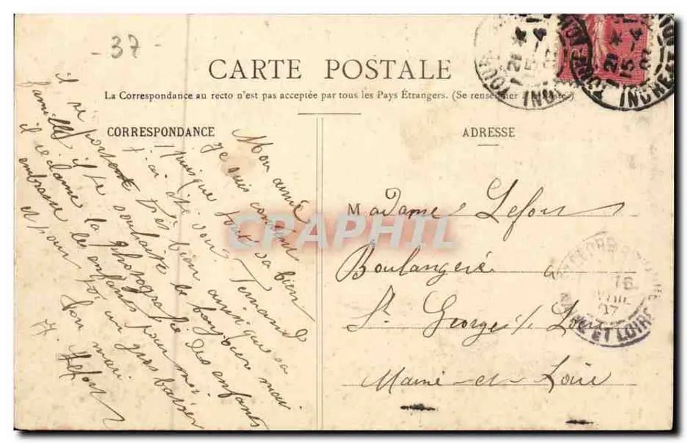 Tours - A Torre de Guise — editor N. B. Coll. - Verso