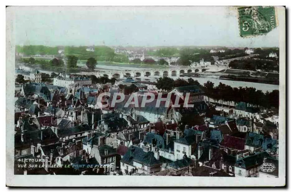 Tours — Ansicht der Stadt und der Steinbrücke — Verlag nicht identifiziert, Seriennummer 41 - Vorderseite