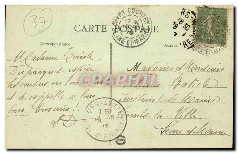 Tours (Indre-et-Loire) — O Ponte de Pierre — A. B. n° 9024 - Verso