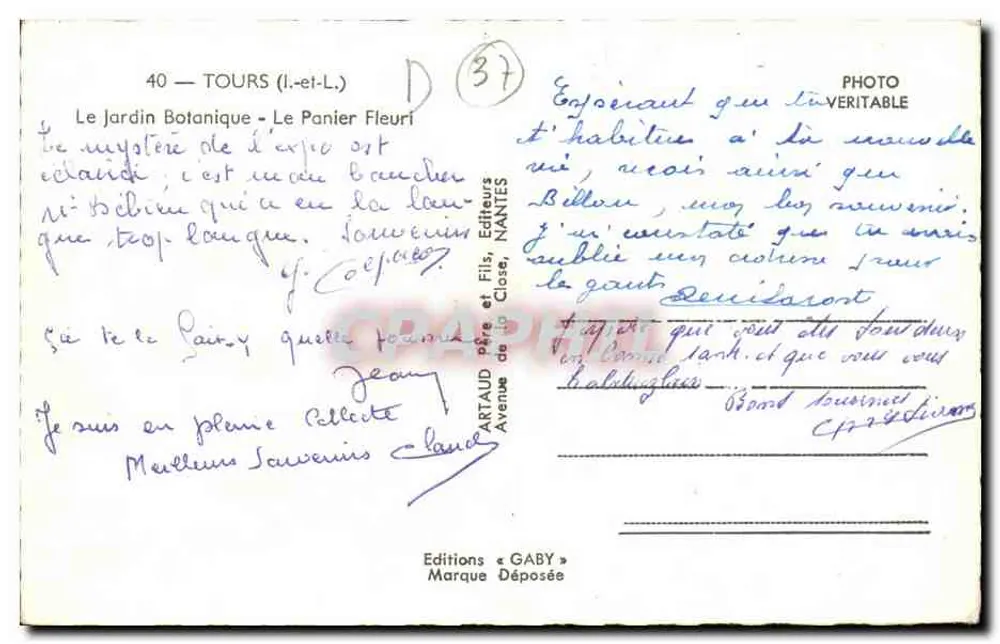 O Jardim Botânico - O Cesto de Flores — Tours (Loire-et-Loire) — Edições Gaby - Verso