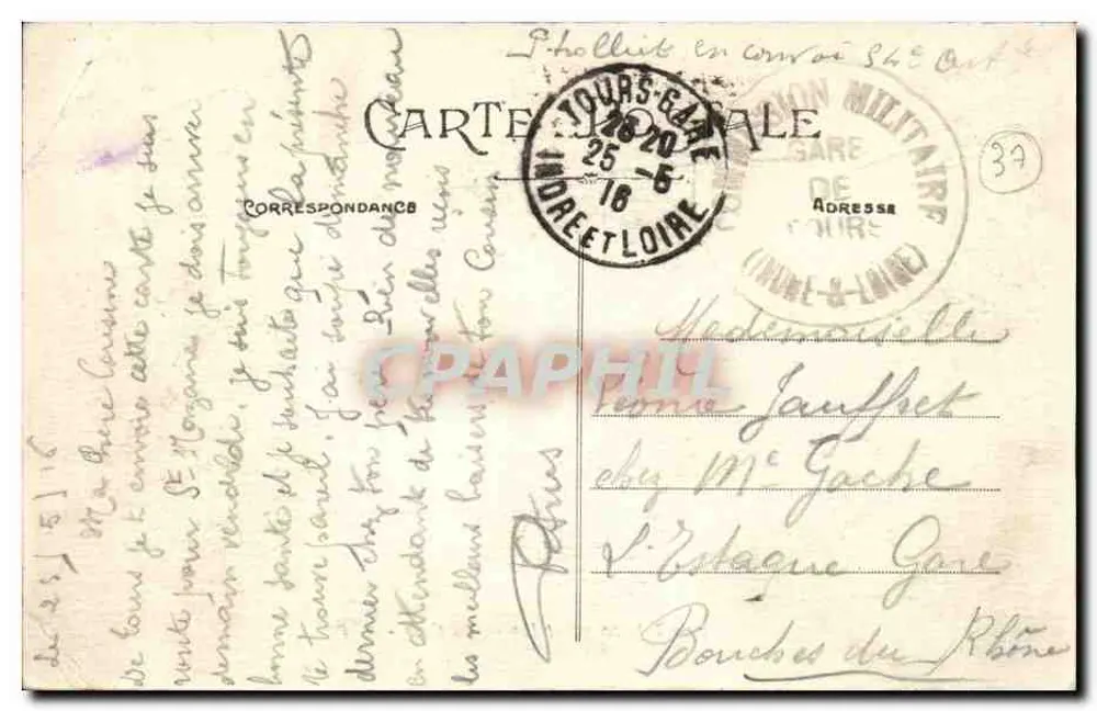 Tours (Indre-et-Loire) — A Estação — A.P. - Verso