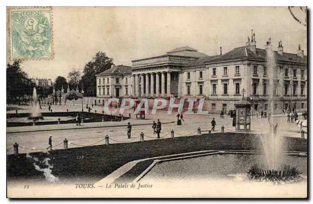 TOURS. — Pałac Sądowy — Stara pocztówka n°129 - Awers
