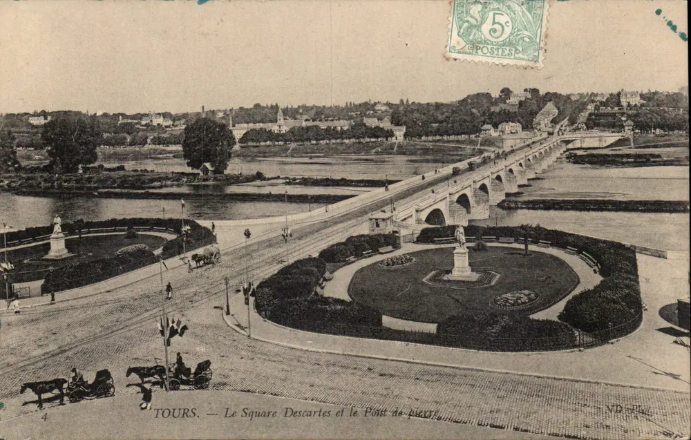 Tours — Square Descartes und die Pierre-Brücke — ND-Flu - Vorderseite