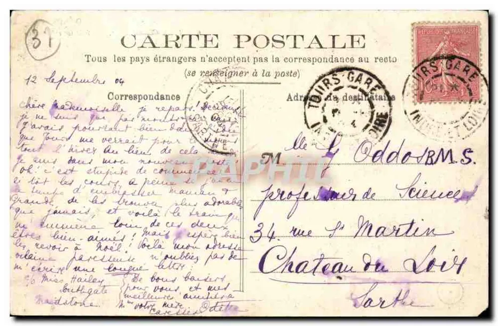 Pescador em barco — Grand Bazar de Tours — n° 402 - Verso