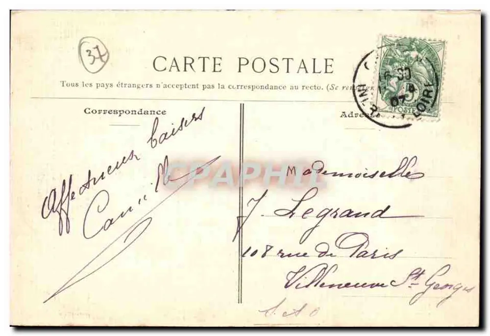 Chinon — Vista do Castelo — Bureau, editor, Chinon - Verso