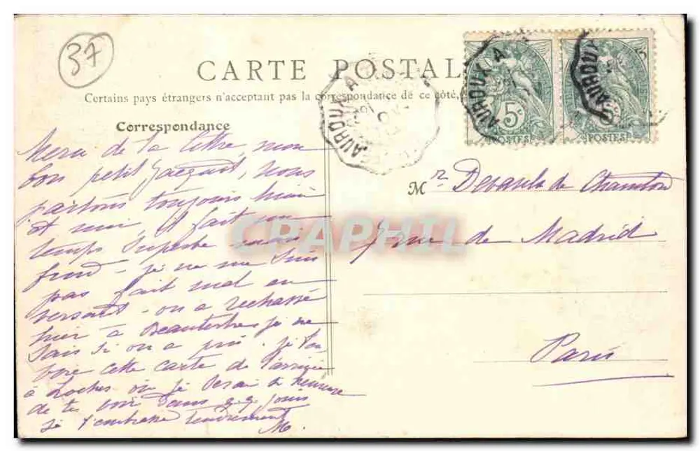 Loches (I.-et-L.) — La Gare (arrivée) — B.F., Paris - Verso