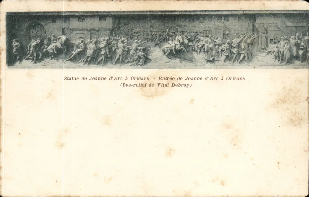 Estátua de Joana d'Arc em Orléans — Entrada de Joana d'Arc em Orléans — Bas-relief de Vital Dubray - Frente