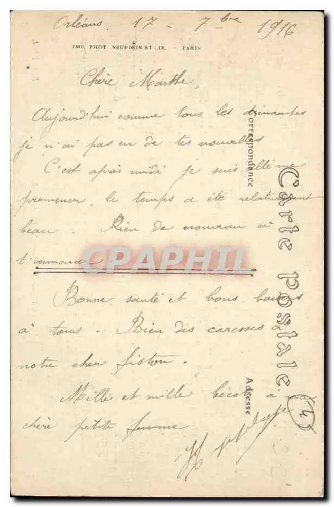 Orléans — O Templo Protestante — ND. Fot. n°107 - Verso