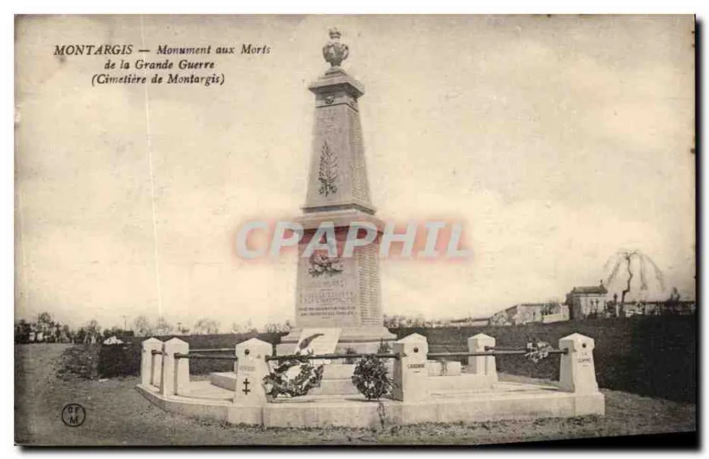 Montargis — Gedenkstein für die Toten des Ersten Weltkriegs — (Friedhof Montargis) - Vorderseite