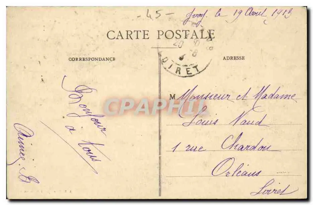 Beaugency - Vista geral — A. Lalawes, litografia Beaugency - Verso