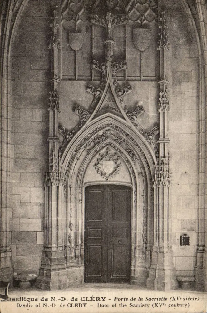 Basilika von N.-D. von CLÉRY — Tor der Sakristei (15. Jahrhundert) — H. Lenwaire, Fotograf, Verlag Orléans - Vorderseite