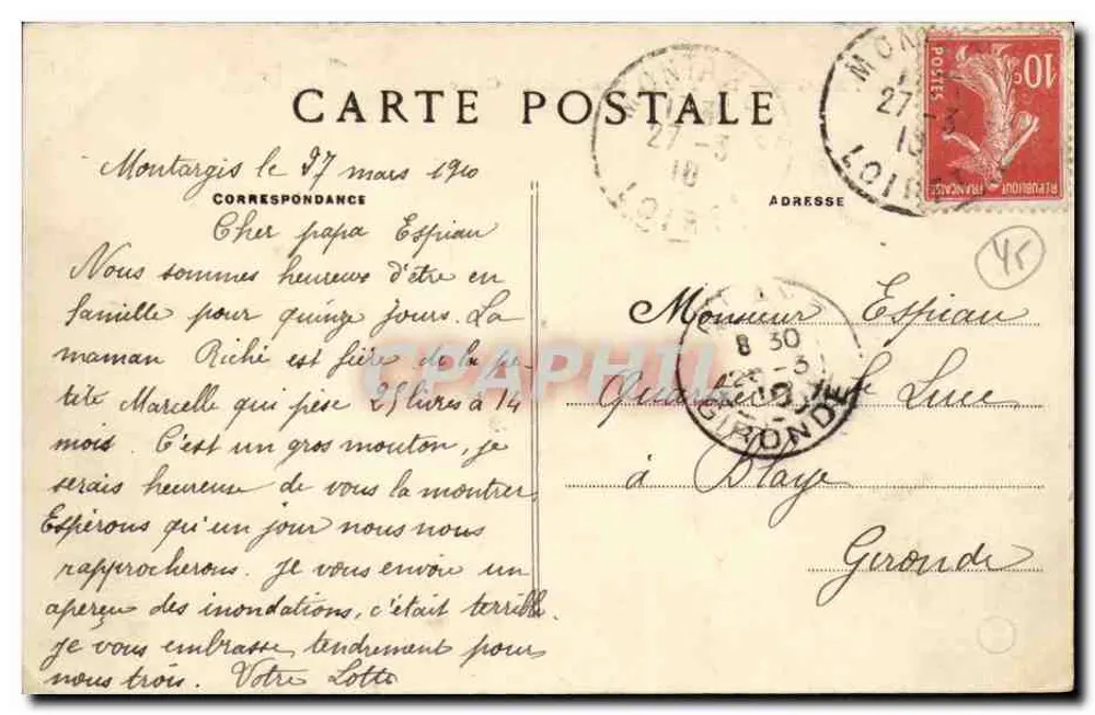 Montargis — Tivoli während der Hochwasser — C.F. M. - Rückseite
