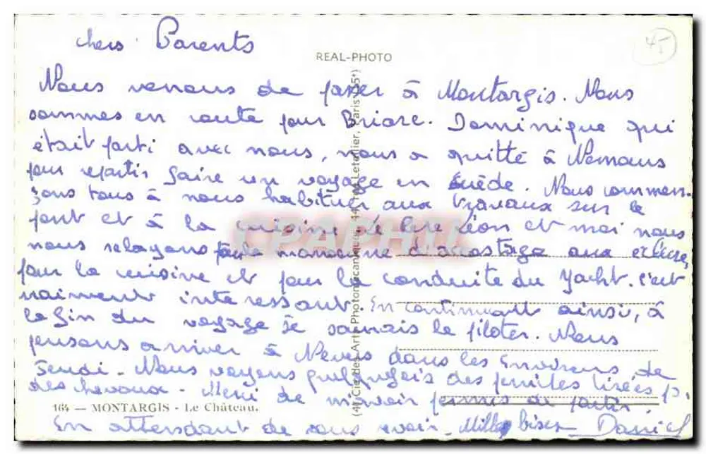 Castelo de Montargis — vista sobre o rio — n°47 - Verso