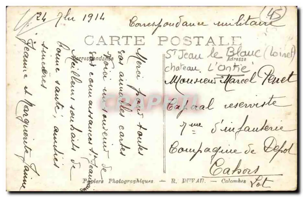 Familie oder Gruppe von Personen — Außenaufnahme — fotografisches Papier R. DUVAN, Colomiers - Rückseite
