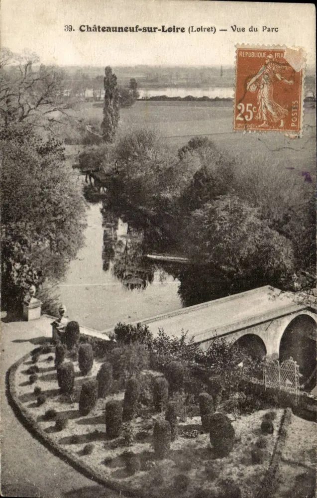 Châteauneuf-sur-Loire (Loiret) — Vista do Parque — editor L. Lenormand, série 39 - Frente