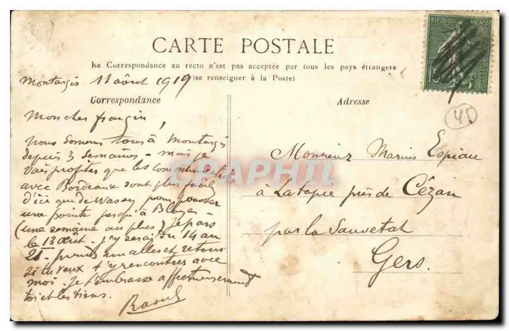 Montargis — A Estação — Editor C.F.M. - Verso