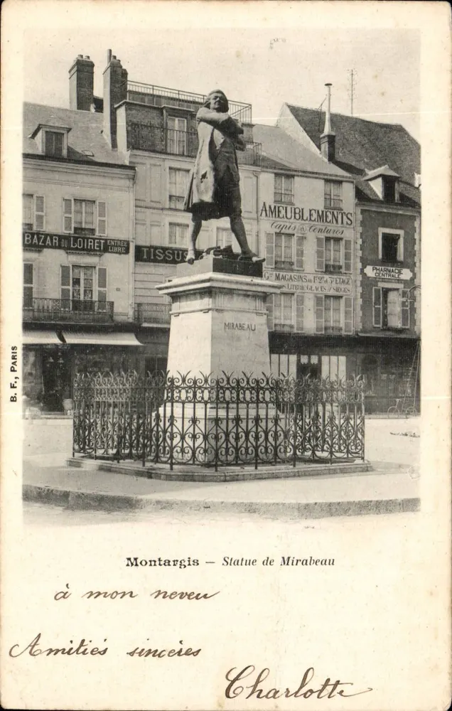 Montargis — Estátua de Mirabeau — B.F. Paris - Frente
