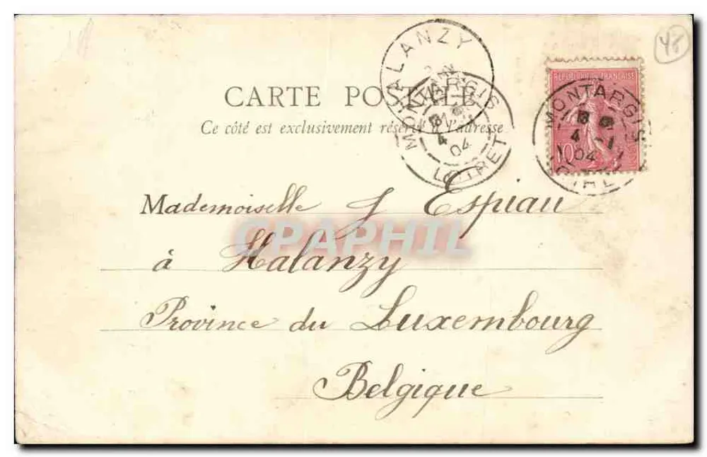 Montargis — Vista geral do vilarejo — Chartier frères, editor, Montargis - Verso