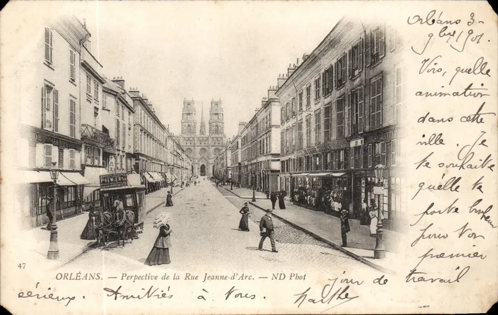 Orléans — Perspectiva da Rue Jeanne-d'Arc — ND Pbot série 47 - Frente