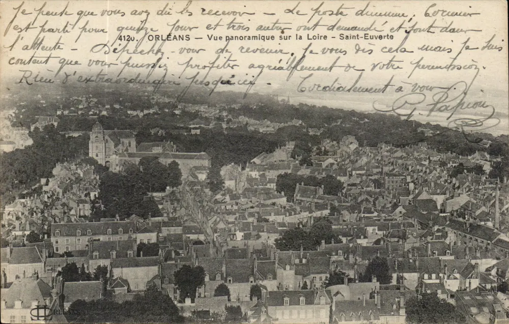 Orléans — Panoramablick auf die Loire — Saint-Euverte — Verlag D. LEREAUX, Nr. 4120 - Vorderseite