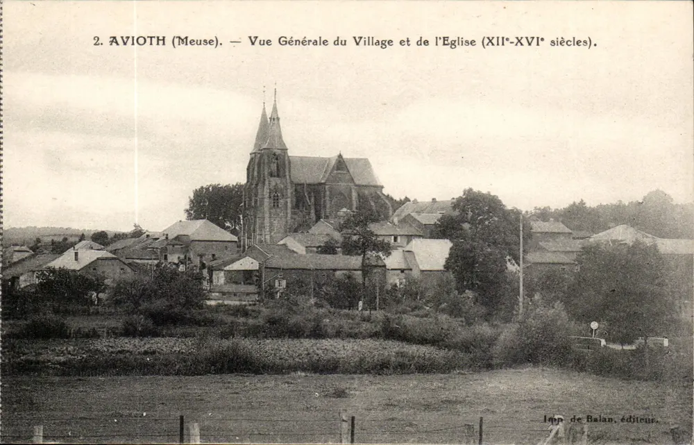 Avioth (Meuse) — Allgemeiner Blick auf das Dorf und die Kirche (12. bis 16. Jahrhundert) — Imp. de Balan, Verlag - Vorderseite