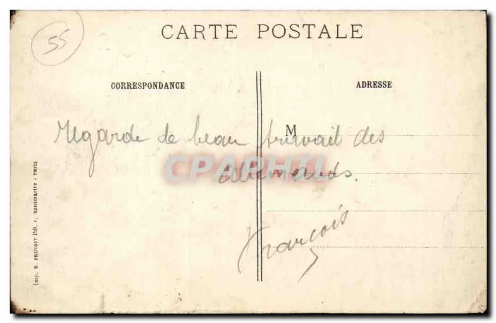 Ippécourt (Meuse) — Após o passo da armada do Kronprinz — J. Courcier, 8, rue Simon-le-Franc, Paris - Verso